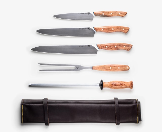 A kitchen knife set