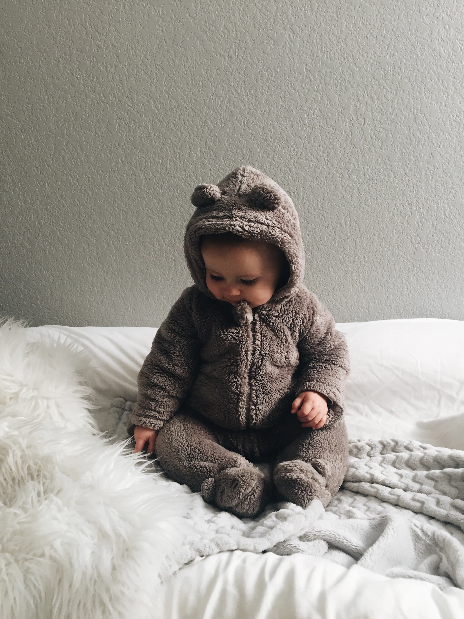 A teddy onesie for winter