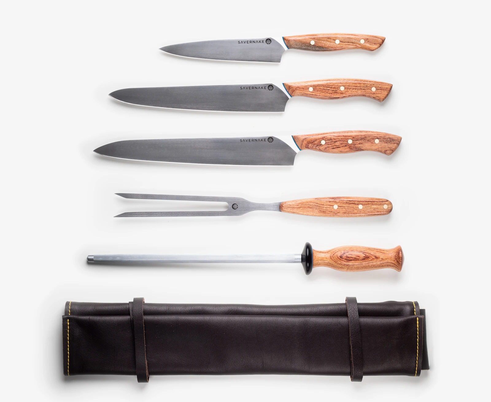 A kitchen knife set
